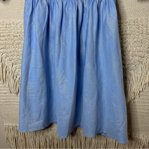 HILL HOUSE light blue glitter check Athena mini nap dress M NEW - Picture 4 of 9